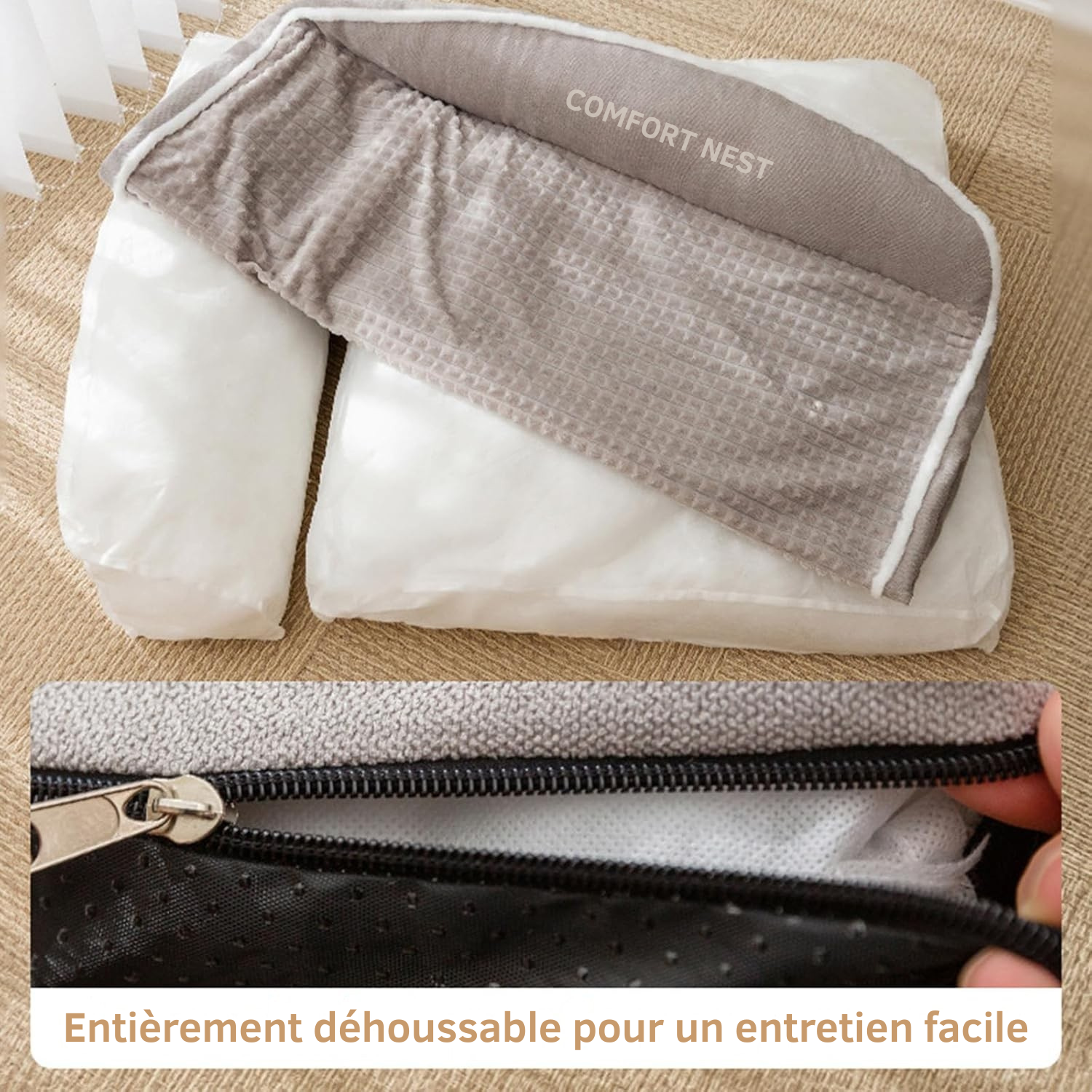 base antidérapante panier ComfortNest – stabilité pour couchage chien