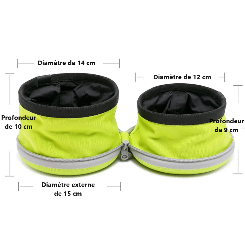 DuoFlexBowl™ - Gamelle Double Pliable pour Animaux de Compagnie