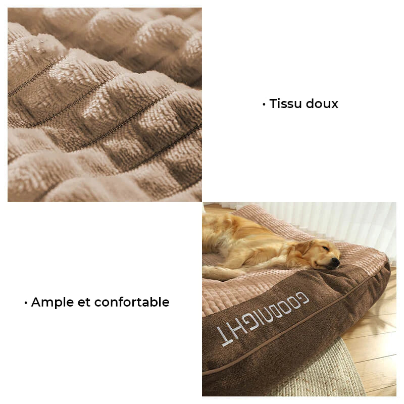 détail peluche douce ComfortNest – matière chaude et respirante pour chien